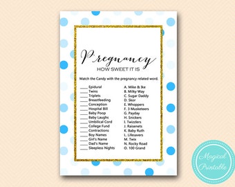 How sweet it is, baby shower candy game, pregnancy candy game, Boy Baby Shower, Blue Dots Baby Shower Game, Download, Game Printable TLC430B