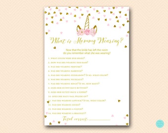 Pink and Gold Unicorn Baby Shower Games,  Finish Mommy Phrase, Finish mama's phrase, Baby Shower Games, Baby Shower Games Printable TLC556