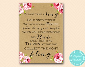 Don't say bride take a necklace game Black White Floral
