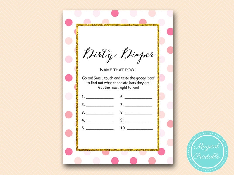 Dirty Diaper Game Printable Free Dirty Diaper Game Printable Free