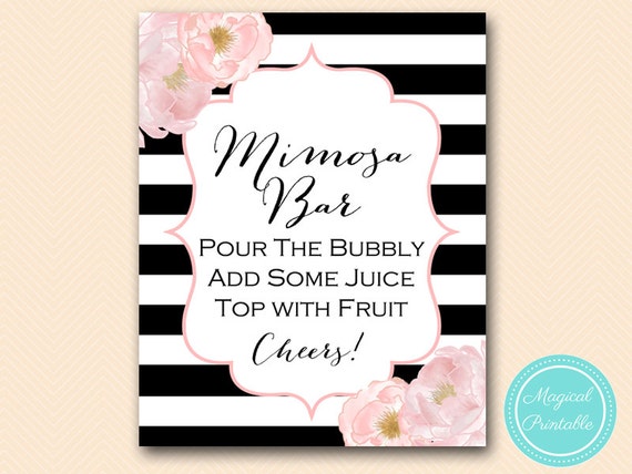 mimosa bar sign, drink sign, bubbly sign, Peonies Bridal, Baby, Wedding Signage, Wedding Sign, Floral Bridal Shower BS150 SN35 TLC141 Il_570xn