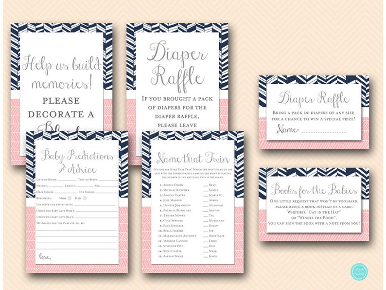 Twin Girl And Boy Boho Baby Shower Games Package Name That Etsy
