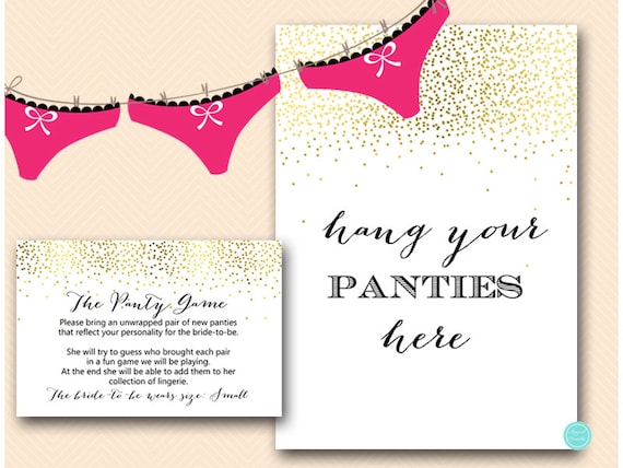 The Panty Game, Panty Game, Guess the Panties Card and Sign
