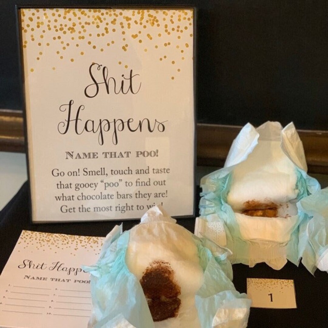 Shit Happens Baby Shower Game, Sweet Mess, Guess the Sweet Mess, Name