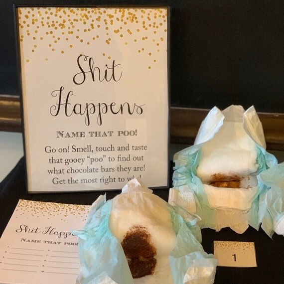Shit Happens Baby Shower Game Sweet Mess Guess The Sweet Mess Name 