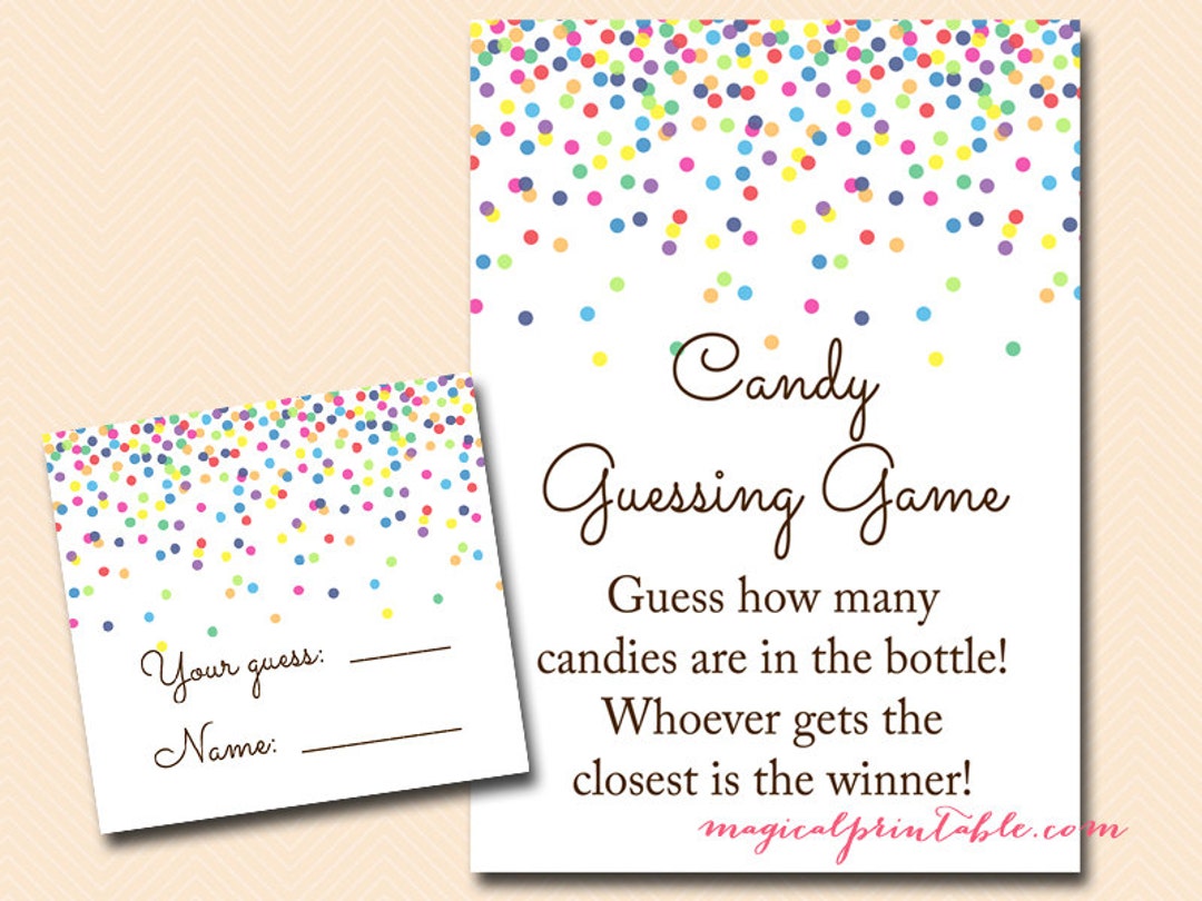Candy Guessing Game Guess How Many in Bottle Jar Baby - Etsy