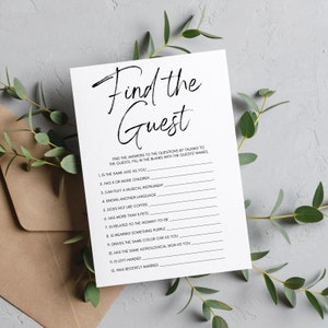 Minimalist find the guest, Baby shower ice breaker, Minimalist Chic baby Shower printable, minimalist Baby Shower template, Download, TLC721