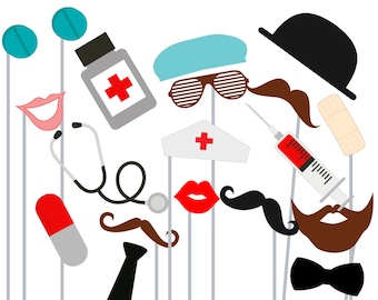 Print Yourself Doctor, Nurse Photo Booth Party Props