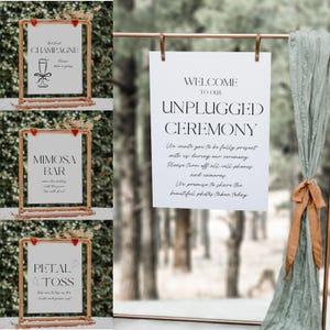 Modern Wedding Signs, Editable Template, Elegant, Minimalist, Printable Wedding Signs, Instant Download, Wedding Signs, BP827 canva