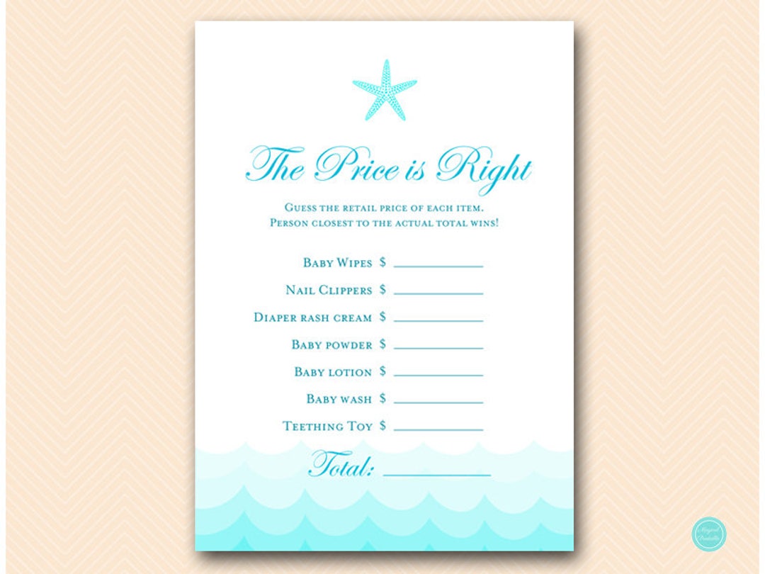 Price is Right Baby Item Price is Right Game Nautical Baby Etsy