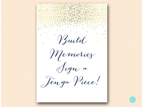 Navy Please sign guestbook, build memories, Guestbook sign, Printable Guestbook Alternative, Build Memories Sign a Jenga Piece BS472N ds Il_570xn