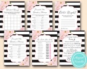Instant download peonies flower, Painted Floral Bridal Shower Games, Floral Chic, Flowers, Wedding Shower Games BS150 Il_170x135