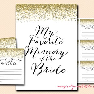Meine Lieblingserinnerung an die Braut, Gold Glitter Bridal Shower, Confetti, Bachelorette, Wedding Shower BS88