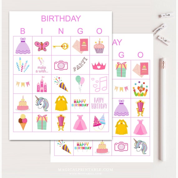 100x Birthday Girl Bingo Cards, Printable Birthday bingo, Birthday Girl Party Game, Fun birthday games, bingo game for birthday, bs701 Il_570xn
