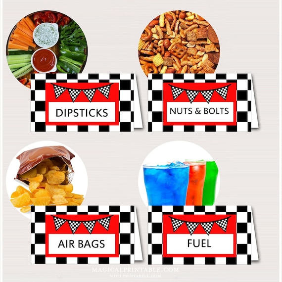 Printable Racing Food Labels, Tent Style Place cards, Racing Baby Shower Food Labels, Race Car Party Food Labels, Racing Car Party TLC113 Il_570xn