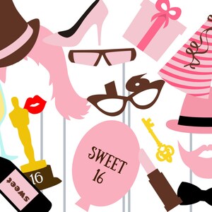 Print Yourself Sweet Sixteen Photo Booth Party Props