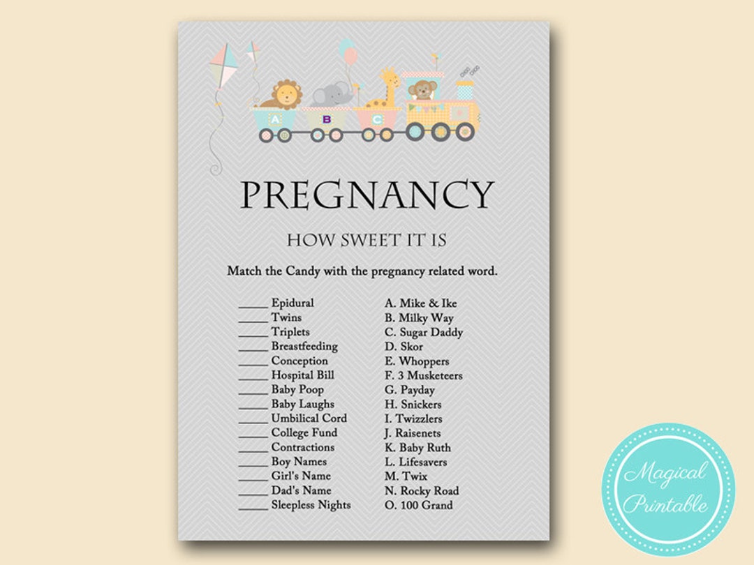 How Sweet It Is Pregnancy Candy Game Jungle Baby Shower Etsy