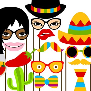 Print Yourself Fiesta Photobooth Props, Fiesta Baby Shower Photo Booth ...