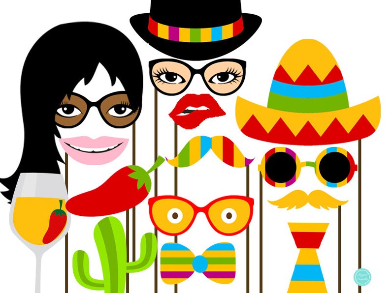 Print Yourself Fiesta Photobooth Props Fiesta Baby Shower Etsy