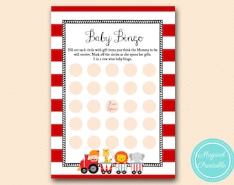 baby gift item bingo cards, baby bingo, Carnival Baby Shower, Circus Baby Shower Games & Activities, Instant Download Games Printable TLC145