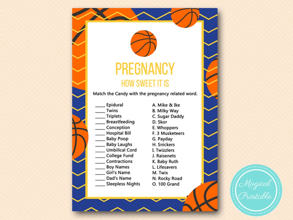Basketball Baby Shower Games How Sweet It Is Baby Shower Etsy