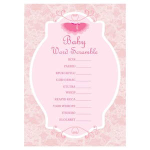 Tutu Ballerina Baby Shower Game Pack Ballet Baby Shower Game - Etsy
