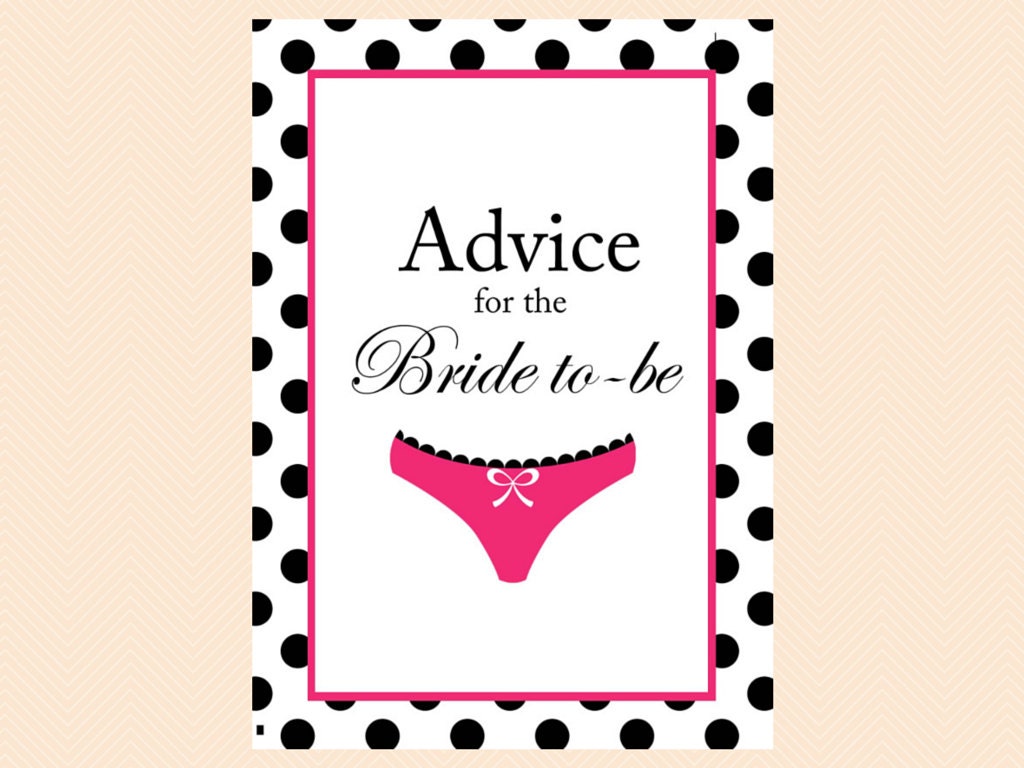 Advice for Bride to Be Cards Girly Lingerie Bridal Shower Etsy