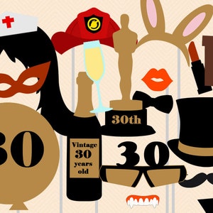 Print Yourself 30th Birthday Party Photo Booth Party Props