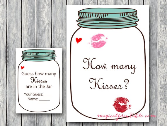 Mason Jars How Many Kisses Guess How Many Kisses How Many | Etsy