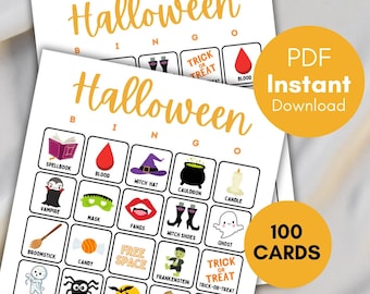 Halloween Bingo Cards, Halloween bingo, Kids Halloween Party Activity, Halloween Party Game, Halloween Game, Halloween themed bingo, bs701