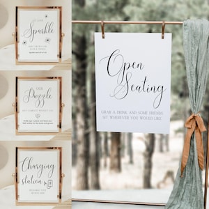 Minimalist Wedding Signs, Editable Template, Minimalist, Printable Wedding Signs, Instant Download, Wedding Signs, BP825 canva