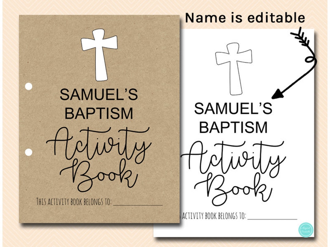 Baptism Kids Activity Book and Coloring, Editable Baptism Children ...