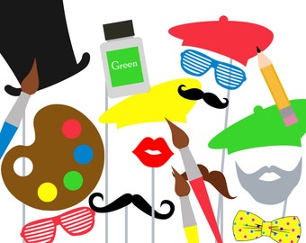 Print Yourself Art Photo Booth Party Props