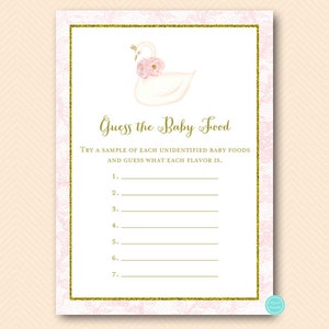 Pink Swan Baby Shower Games Package, Instant Download, baby predictions and advice, Baby Shower Game Download, Baby Shower Activities TLC627 image 3