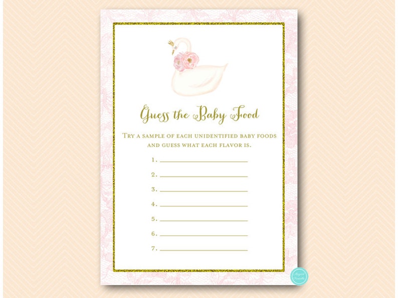 Pink Swan Baby Shower Games Package, Instant Download, baby predictions and advice, Baby Shower Game Download, Baby Shower Activities TLC627 image 3