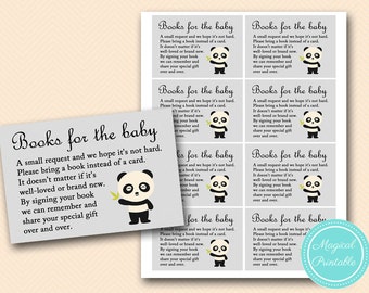 Books for the baby insert, bring a book insert, bring a book baby shower insert, Panda Bear Baby Shower Games Printables, Baby Boy TLC131