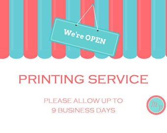 PRINTING SERVICE - Please message for a quote for cardstock printing 5x7" etc