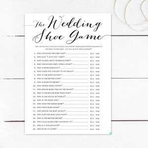 Jeu de chaussures de mariage à imprimer pour la douche nuptiale. Jeu de douche amusant pour couple. Rustique. Kraft. enterrement de vie de jeune fille. Téléchargement instantané BS596