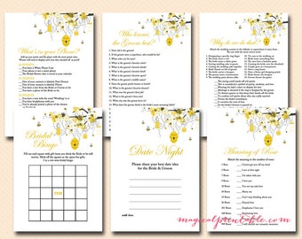Bee Bridal Shower Game Printable, Honey Bee Bridal Shower, Unique Bridal Shower Games, Bachelorette Games, Wedding Shower Games BS29
