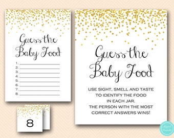Guess baby food game, Gold sprinkle baby shower guess sweet mess, Gold Baby Shower, Baby Shower Games & Activities, Instant Download TLC148