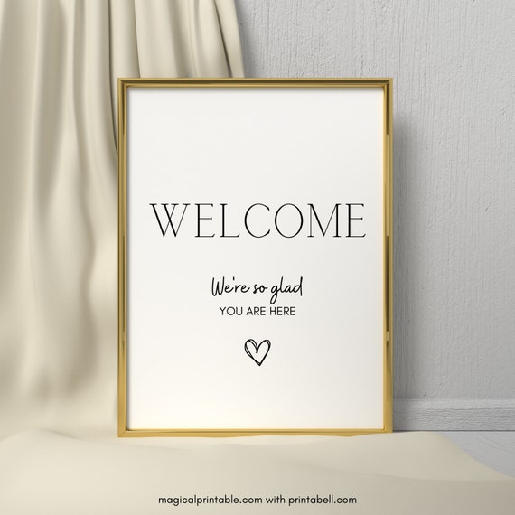 Modern Welcome sign, Minimalist wedding decoration, Modern wedding sign, Modern baby shower, minimalist Bridal Shower Templates, TLC722 Il_570xn