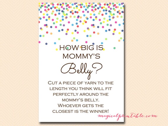 How big is mommy's belly game, baby sprinkle, Guess The Bump Game, Baby Shower Games Printable, Baby Shower Activities, TLC108 Il_570xn
