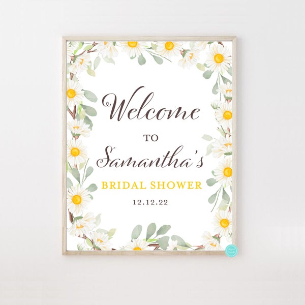 Spring Daisy Welcome Sign, Daisy Wedding Sign, Daisy Bridal Shower sign, Daisy Baby Shower sign, Daisy wedding countdown sign, BS691 TLC691