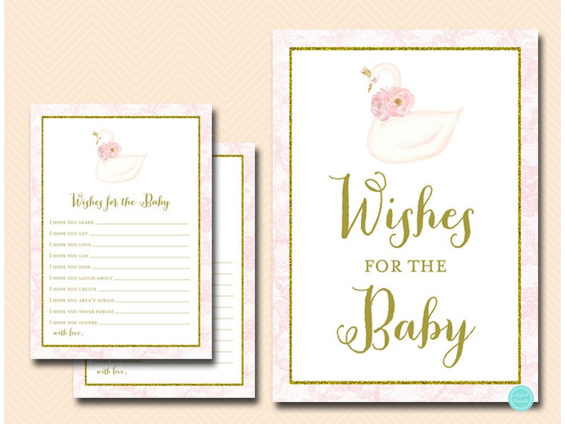 Pink Swan Baby Shower Games Package, Instant Download, baby predictions and advice, Baby Shower Game Download, Baby Shower Activities TLC627 image 9