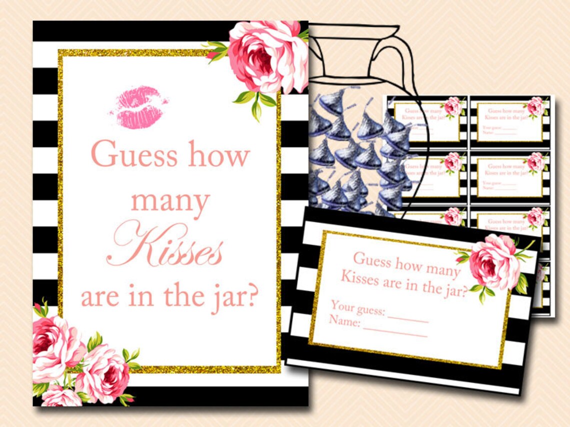 How Many Kisses Sign Guess How Many Kisses There Are in a Etsy