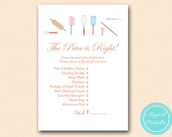price is right, bridal shower price tag game, Kitchen Theme, Bridal Shower Games, Download Bridal Shower Games, Wedding Shower Games BS20
