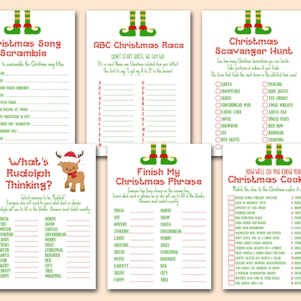 Christmas Party Games, Christmas Games Bundle, Christmas Family Game, Christmas Party Games, Holiday Party Printable Game, Download TLC659