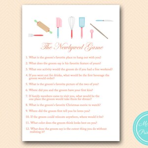 das Brautpaar Spiel, wie gut die Braut Bräutigam weiß, Kitchen Theme, Bridal Shower Spiele, Download Bridal Shower Spiele, Wedding Shower Games BS20