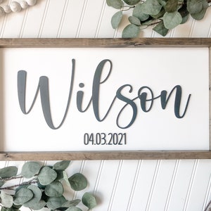 Personalized Last Name Sign // 3D Wedding Sign // Wedding Date Sign // Custom Wedding Gift // Newlywed Sign // Wedding Shower Gift