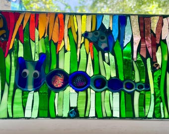 Alvin and the Theodores, Stained Glass, Mosaic, Fused Glass, Dichroic Glass, Glass on Glass, Handmade, One of a Kind